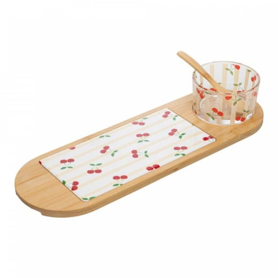 Imagem CONJUNTO 4 PECAS PARA SERVIR CHERRY 36CM X 12CM X