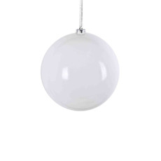 Imagem de BOLA NATALINA METALIZADA 12CM BRANCO - Grillo Ltda