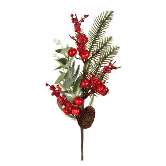Imagem HASTE BERRY EUCALIPTO 53CM VERMELHO VERDE
