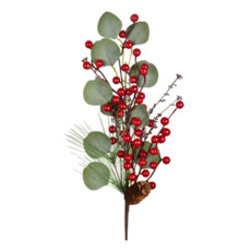 Imagem de HASTE BERRY EUCALIPTO 63CM VERMELHO VERDE - Grillo Ltda