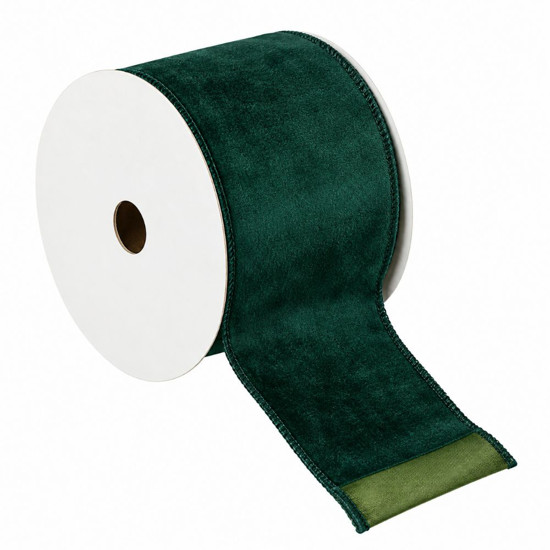 Imagem FITA ARAMADA VELUDO 6,3CM X 9,14M VERDE
