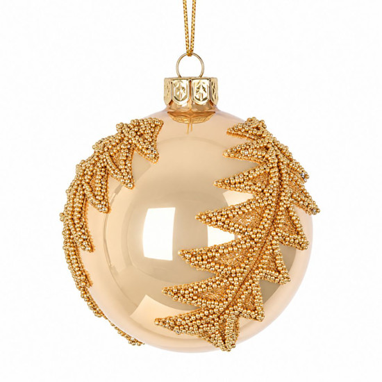 Imagem BOLA DECORADA VIDRO 8CM DOURADO