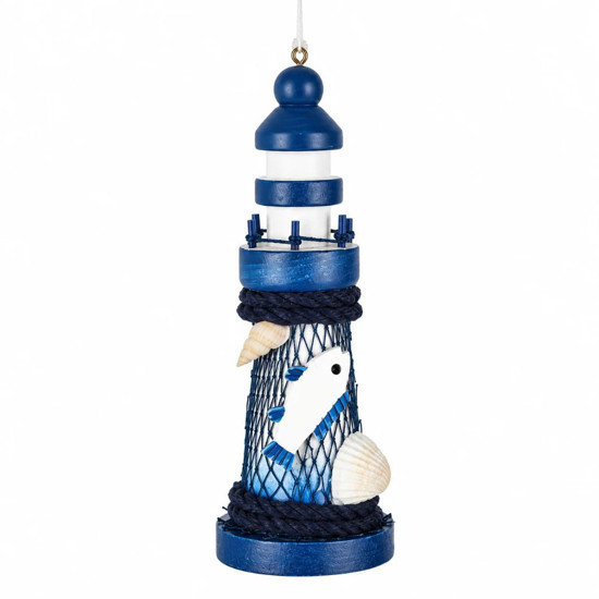 Imagem ENFEITE FAROL MDF 13CM AZUL BRANCO