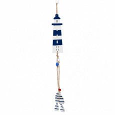 Imagem de ENFEITE PENDENTE FAROL MDF 27CM AZUL MARINHO - Grillo Ltda