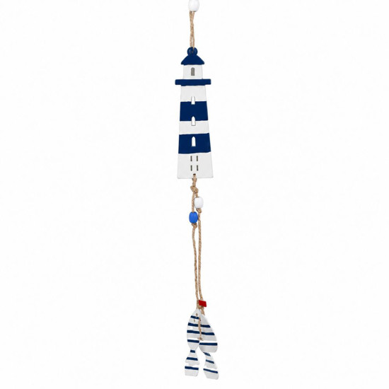 Imagem ENFEITE PENDENTE FAROL MDF 27CM AZUL MARINHO