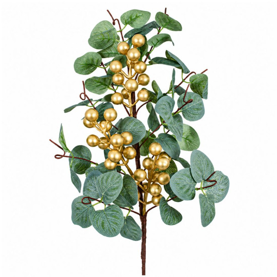 Imagem HASTE EUCALIPTO BERRY 50CM DOURADO