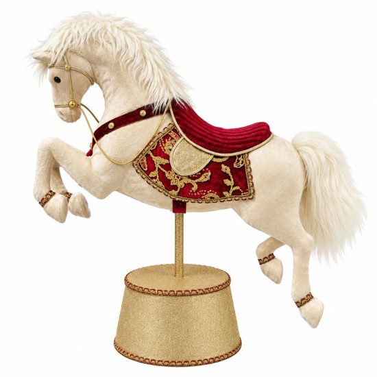 Imagem DECORACAO NATALINA - CAVALO - 66CM - BRANCO