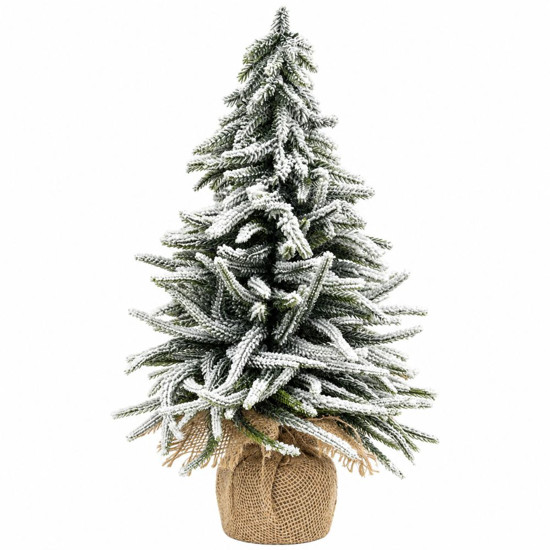Imagem ARVORE MINI NEVADA BASE JUTA 45CM BRANCO VERDE