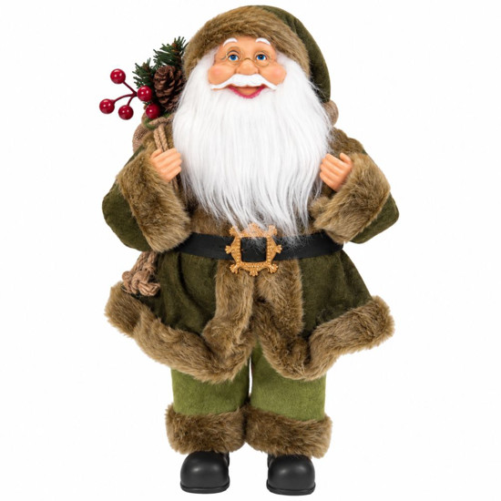 Imagem PAPAI NOEL EM PE 40CM MARROM VERDE